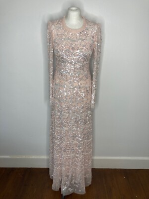 PRELOVED Needle &Thread long dress UK10 US6  sequin gown pretty maxi size 10
