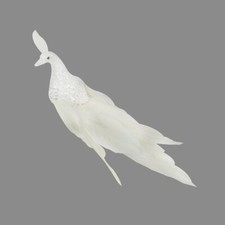 White Feather Peacock x 19cm - Christmas Tree/Display Ornament