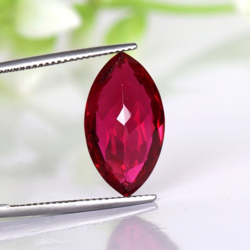 Sri Lanka Red Color Ruby Marquise Cut 9 Carat Lab Created Beautiful Gemstone - Picture 3 of 4