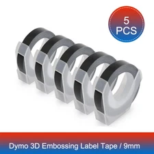 5PK For DYMO Organizer Xpress Label Maker 3D Embossing Tape 520109 Black 3/8"