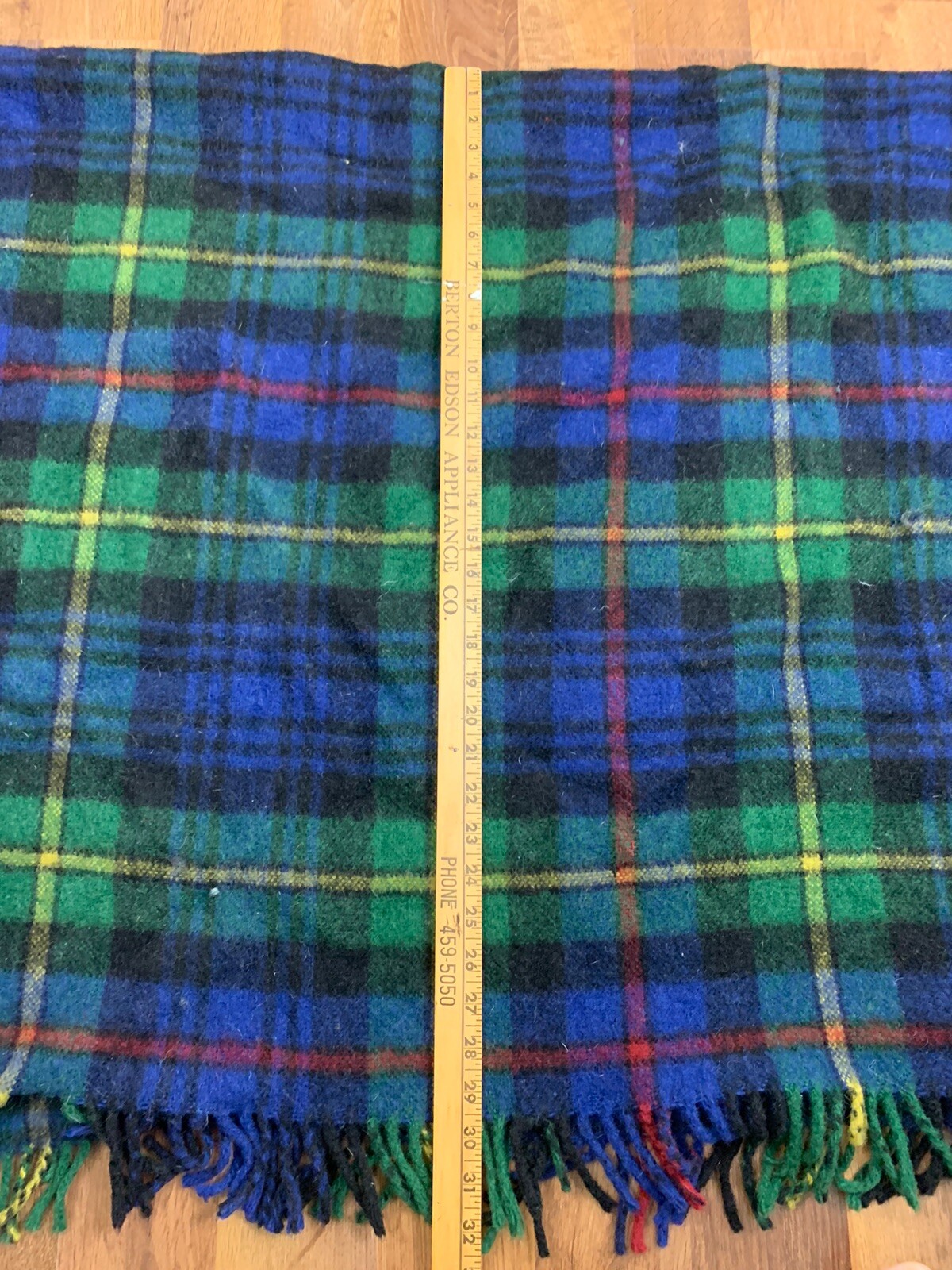 Vtg Supersprint Wool Plaid Blanket Throw Blue Green Red 48x60 eBay