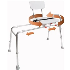 Eagle Health Sliding Shower Chair Tub-Mount Bath Transfer Bench 77762