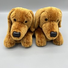 Dachshund Slippers Dog Slippers Unisex Adult or Child Animal Slippers Brown EUC