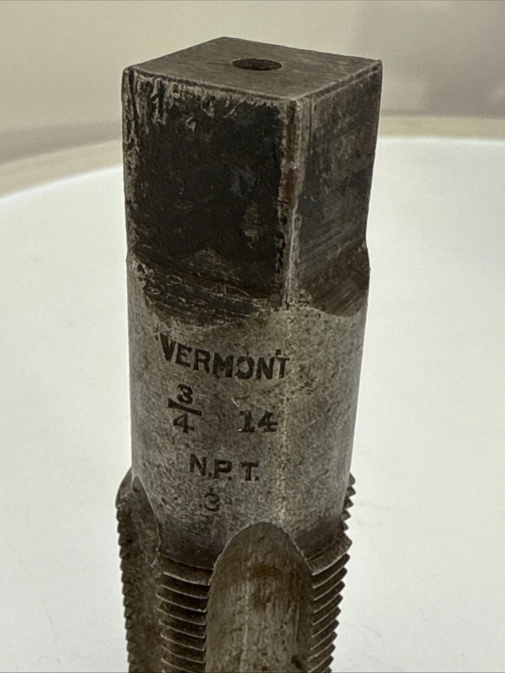 Tap, Vermont Pipe Threader 3/4 - 14 NPT 3 PIPE TAP Tool Bit Made in USA - Image 3 of 4