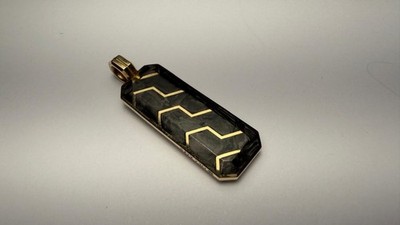 David Yurman Streamline Ingot Amulet 18K Gold & Forged Carbon