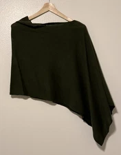 Alashan Women's 100% Cashmere Emery Dress Topper Shawl Army Green NWT One Size