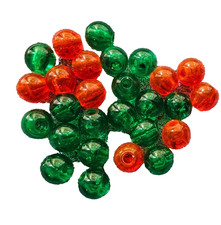 27 PAK GREEN/ ORANGE ACRYLIC HARD PLASTIC BEADS DIY BIRD PARROT TOY PART CRAFT