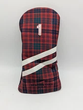 Bespoke Golf  #1 Headcover Red Green Blue Plaid W Leather? Stripes - NWOT