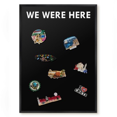 Schwarz Magnetboard Souvenirmagnete Fotos Schwarzer Rahmen - We were here 50x70