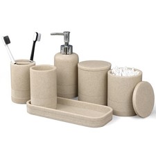 6-Piece Bathroom Accessories Set, Bathroom Accessory Set with Soap Dispenser,...