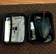 Camera Lens Cleaning Kit for DSLR w/ Air Blower, Spray Bottle, Wipes Hard Case