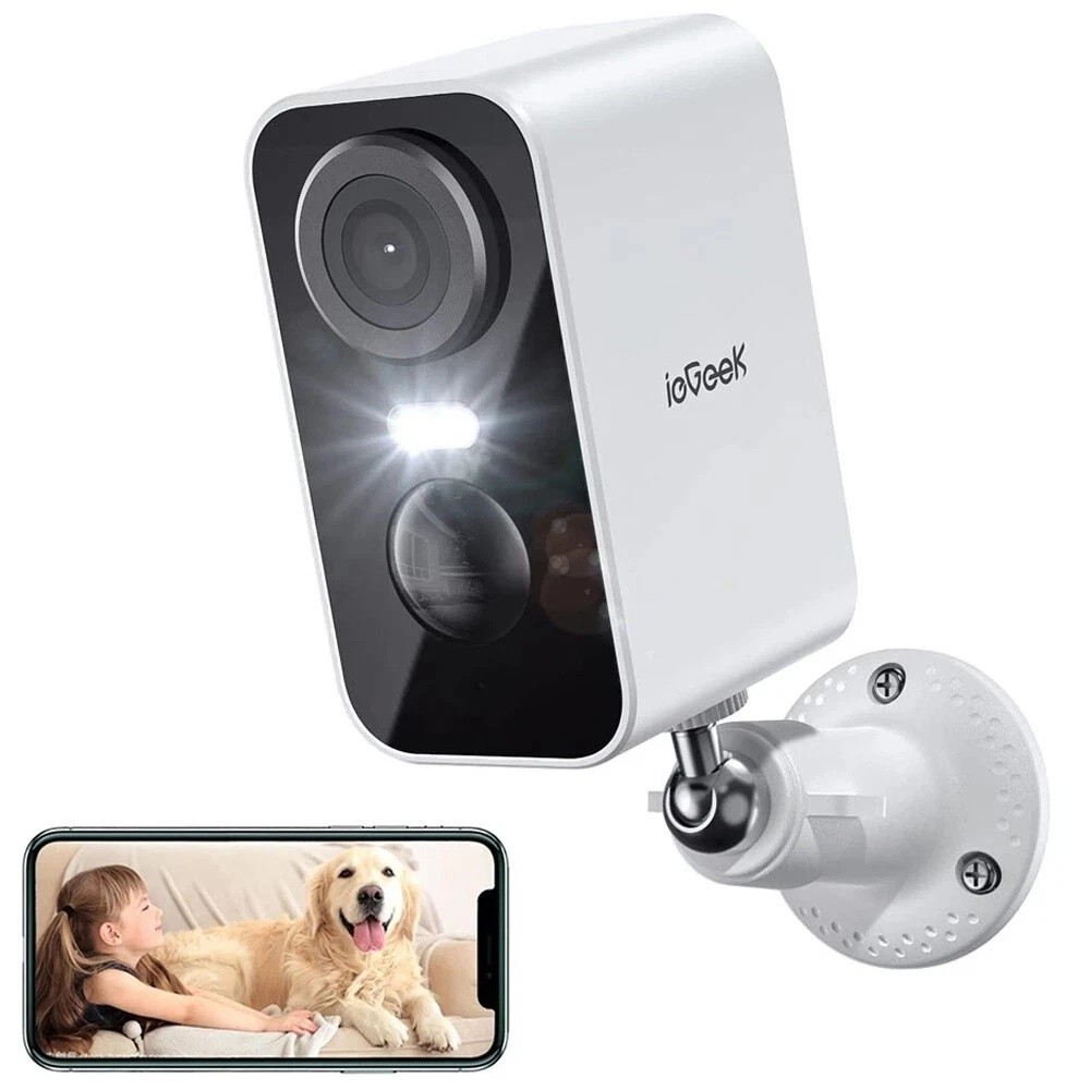 ieGeek Smart Security, Wireless 2K Outdoor Camera with Spotlight/Siren