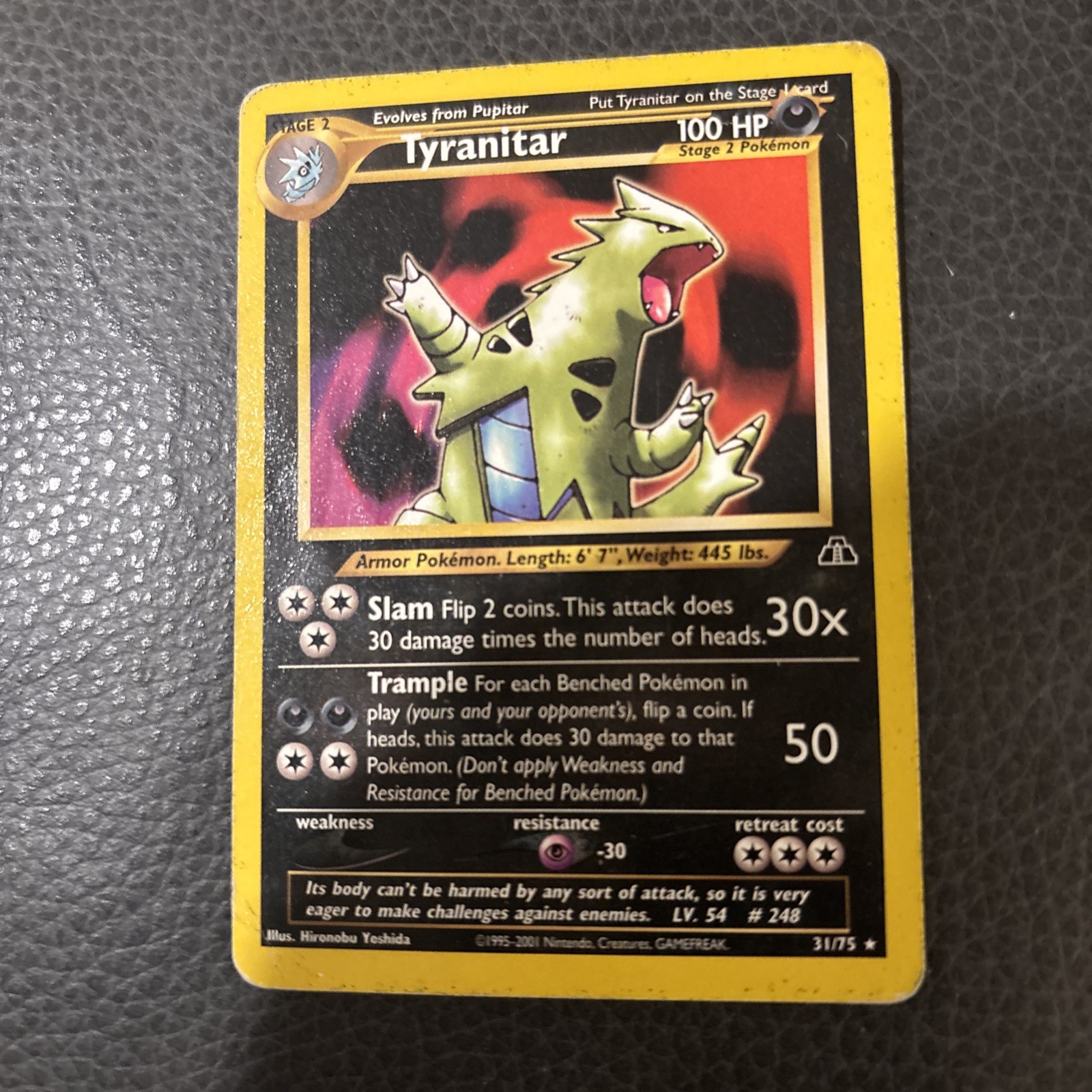 Pokémon TCG NM/M Tyranitar Neo Discovery 31 Regular Unlimited Rare