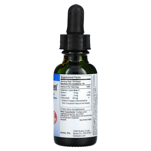 2 X Herbs Etc., ChlorOxygen, Chlorophyll Concentrate, Alcohol Free, 1 fl oz (30 - Picture 2 of 2