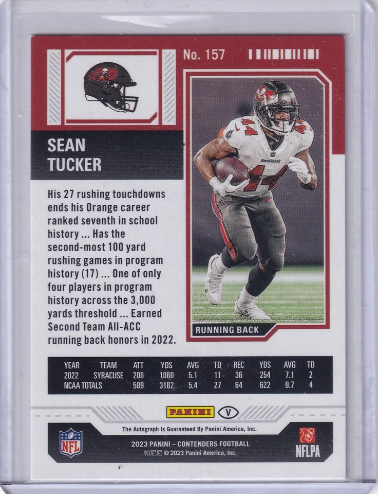 Boleto Sean Tucker 2023 Panini Contenders variación mediocampo radiocontrol automático (48/50) Foto 2 de 2