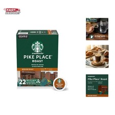 Starbucks K-Cup Coffee Pods, Medium Roast Hot or Iced Coffee, Pike Place Roas...