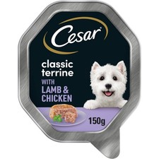 14 x 150g Cesar Classic Terrine Wet Dog Food Lamb & Chicken In Jelly BB-Nov22 4.28 per kilo