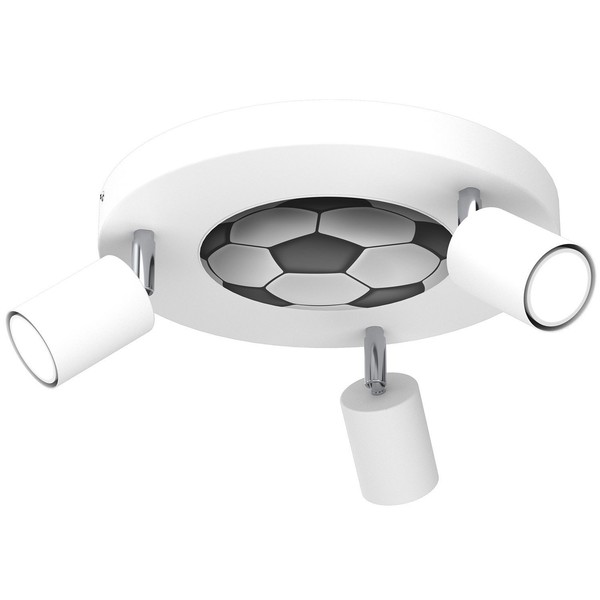 Deckenleuchte Kinderzimmerlampe Weiß Ø 30 Cm Schwenkbar Metall 3X GU10 Strahler-image