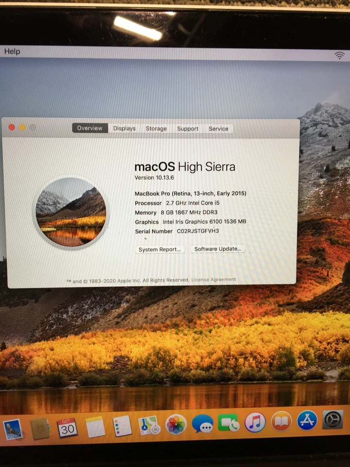 MacBook Pro 13", PRINCIPIOS DE 2015 MF839LL/A, i5-5257U 2,70 GHz, 8 GB, SSD de 128 GB Foto 4 de 4