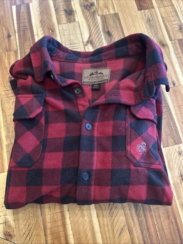 Legendary Whitetails Orig Deer Gear Flannel Shirt Men's 3XL Red Buffalo Plaid