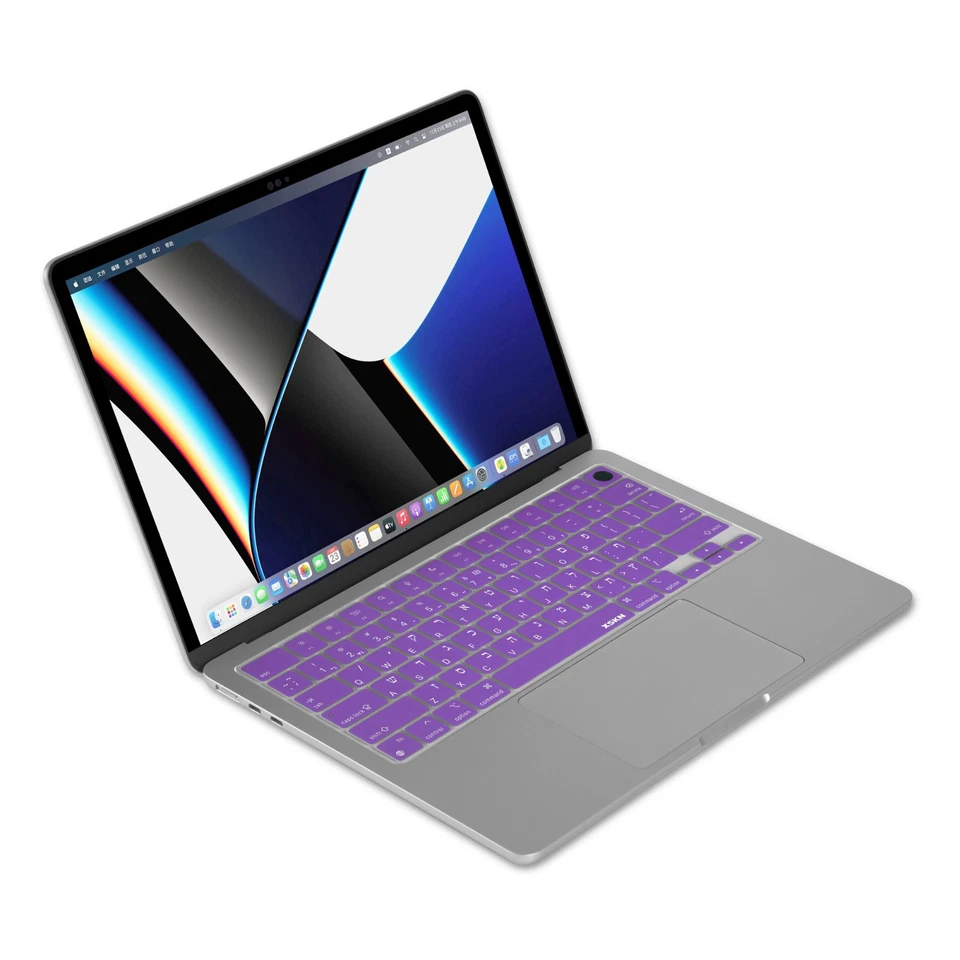 XSKN Purple Hebrew Silicone Keyboard Cover for 2022-2025 Macbook Air 13.6/15.3 - Image 4 of 4