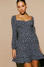 Reformation Mochi Floral Smocked Long Sleeve Mini Dress Size M