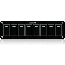 8 Gang Rocker Switch Panel Waterproof  12v-24v Aluminum Waterproof Boat Toggle...
