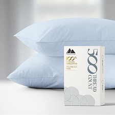 100 Cotton Pillowcases Standard/Queen Size Set Queen Pillowcases Light Blue