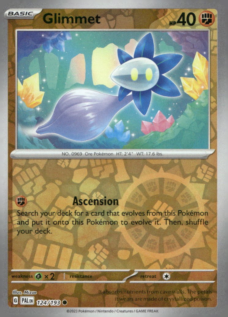 Glimmet 124/193 Common Paldea Evolved Pokemon Reverse Holo Near Mint
