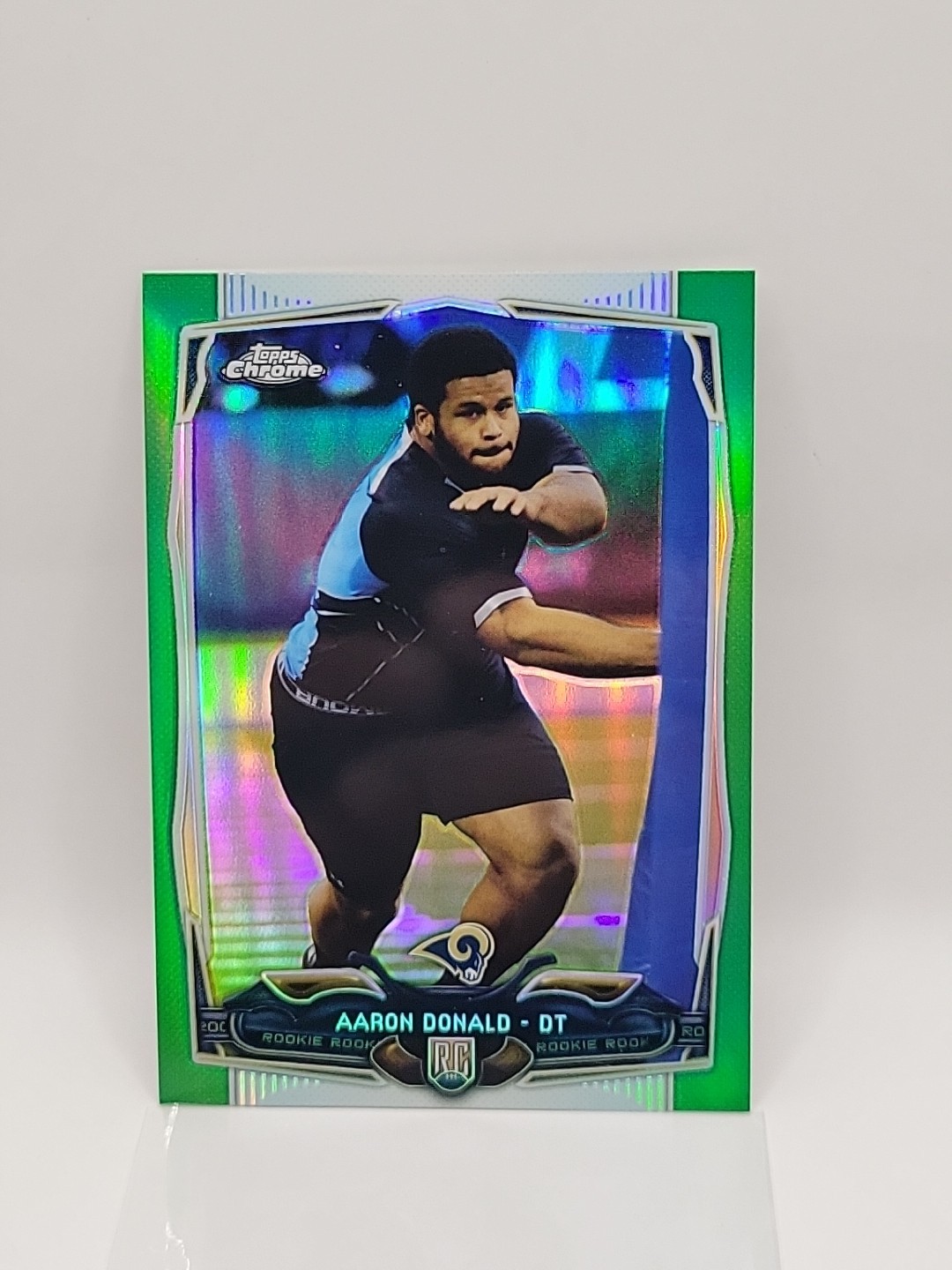 Aaron Donald 2014 Topps Chrome Green Refractor #175 Rookie RC Rams