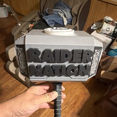 Oakland Raiders  Raider Nation  Hammer Mascot Prop Gray Black NFL