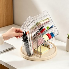 Multi Compartment Makeup Organizer 360  Rotating For Lipstick Perfume Brushes