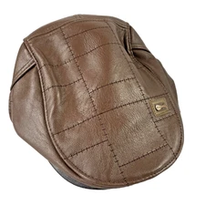 Jamont Hat Cap Strap Back Newsboy Ivy Quilted Faux Leather PU Mens Polyester