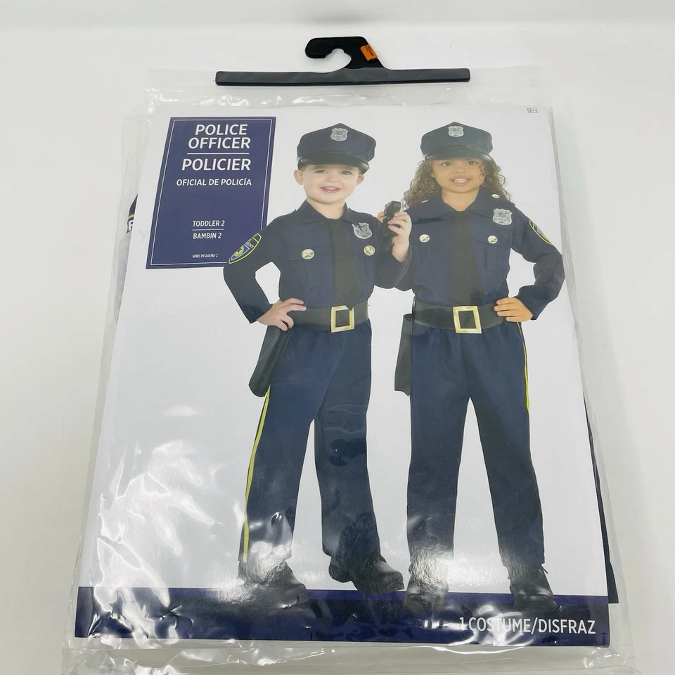 Disfraz de oficial de policía niño pequeño talla 2T héroe de Halloween en azul Foto 2 de 4