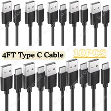 10 Pack For Samsung S23 S22 S21 S20 USB Type C Fast Charging Charger 4FT Cable