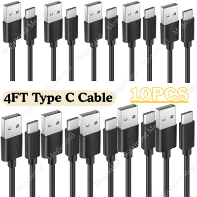 10 Pack For Samsung S23 S22 S21 S20 USB Type C Fast Charging Charger 4FT Cable