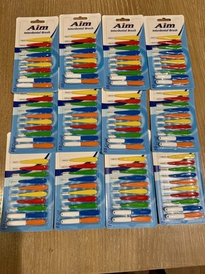 120pc+24 Caps AIM Interdental Braces Brushes Dental Floss Picks Removes Plaque