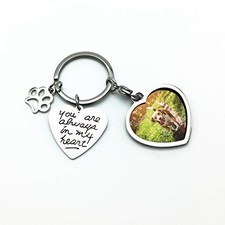 Pet Dog Remembrance Memorial Photo Frame Keychain Gifts, Pet Sympathy