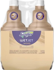 Swiffer Wetjet Wood Floor Cleaner Solution Refill, 42.2 Oz - 2 Pack