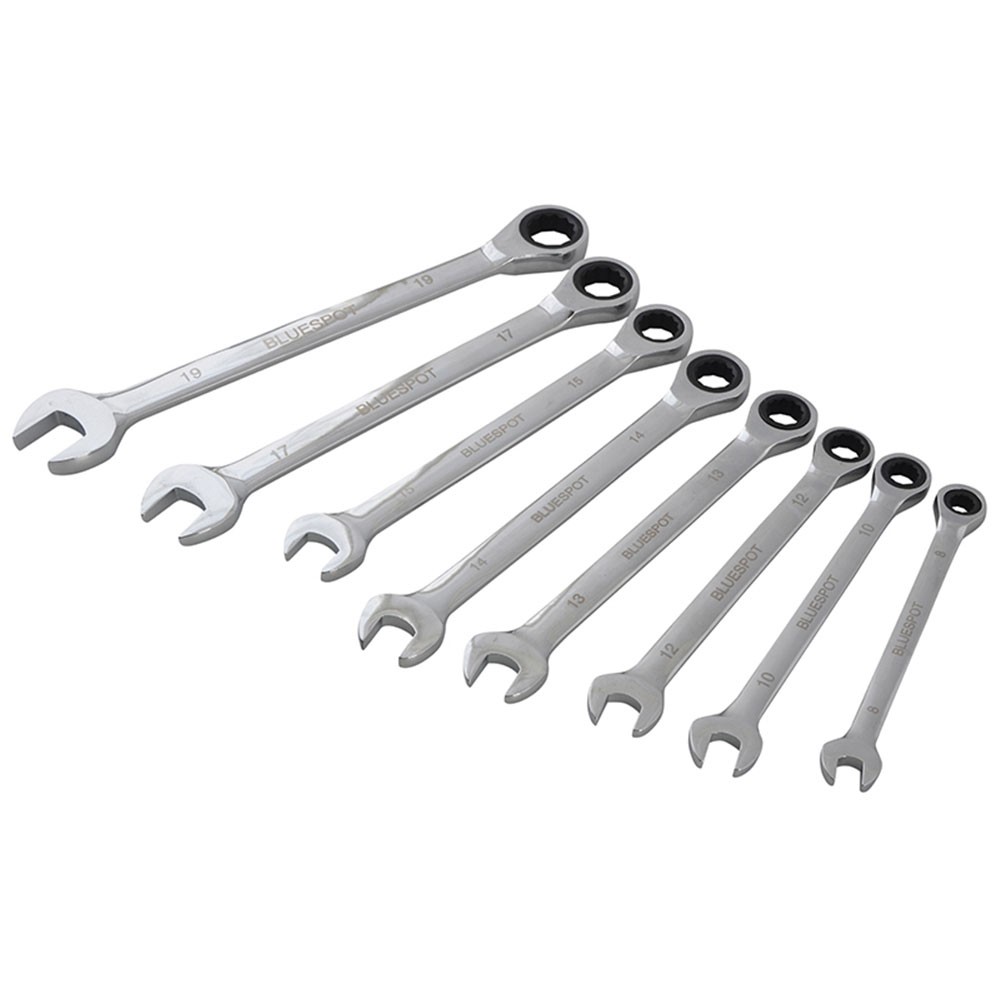 BlueSpot Tools Ratchet Spanner Set, 8 Piece