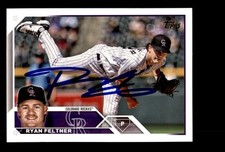 Signed Baseball Card Auto Ryan Feltner 2023 Topps Update #US84 Colorado Rockies