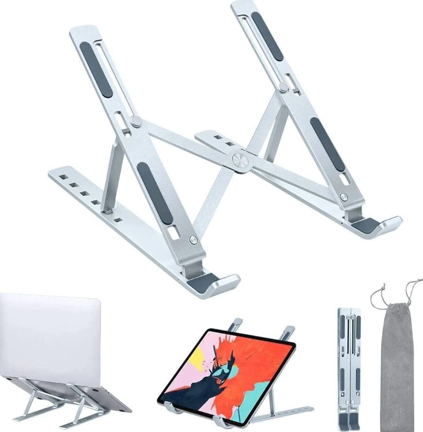 Supporto Portatile per Scrivania Regolabile, Pieghevole Supporto Tablet Alluminio Portatile Laptop foto 4