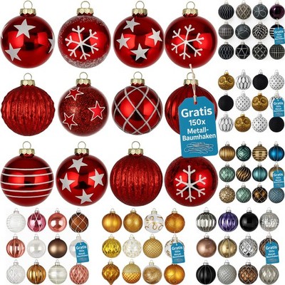 Weihnachtskugeln 12er Set Glas Christbaumkugeln Christbaumschmuck Kugeln Wählbar
