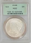 1923 Peace Silver Dollar MS63 PCGS