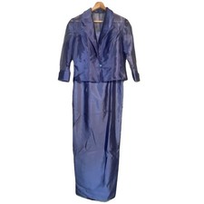Alex Evenings Dress Womens 6 Periwinkle Blue Sheen Shine Mother of the Bride
