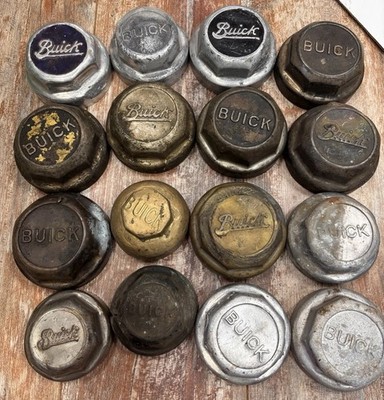 Lot Of 16 Antique 1920s Buick Grease Caps Axle Hubcaps Mixed Styles