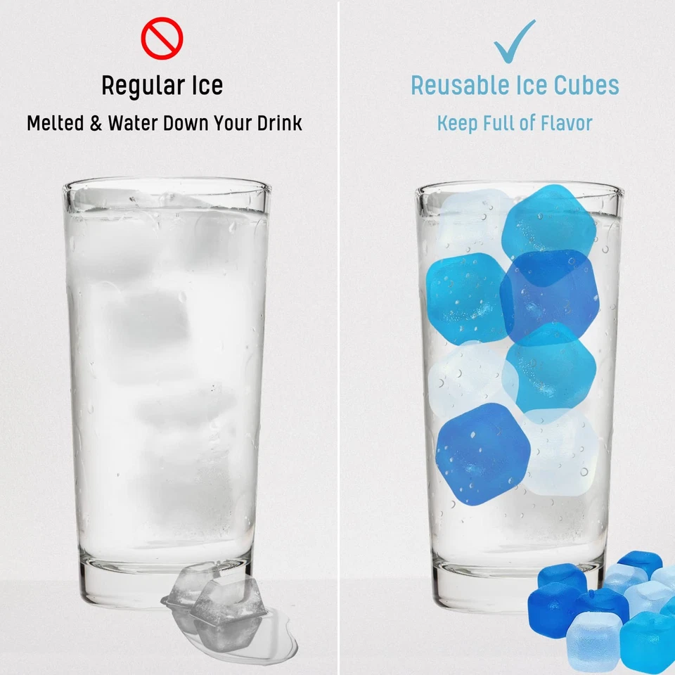 Reusable Ice Cube with Lid & Bin, 60 Pack Plastic Ice Cubes for Drinks BPA Fr... - Image 2 of 4