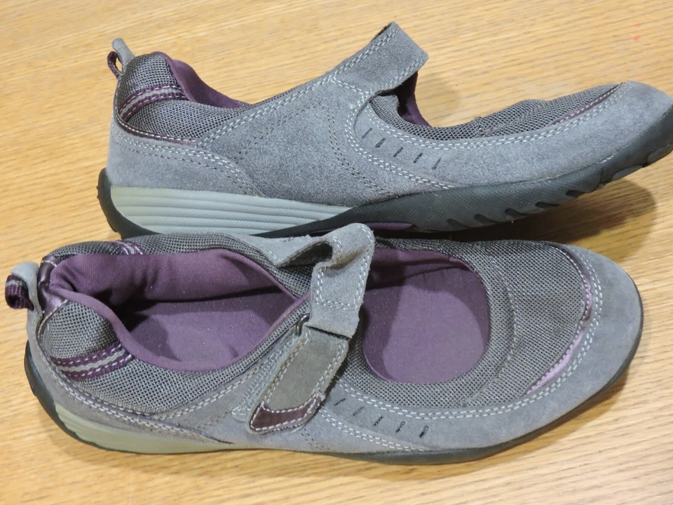 CROFT & BARROW BRAND MARY JANES SZ 7.5M HOOK & LOOP STRAP FLATS MESH/LEATHER - Image 2 of 4