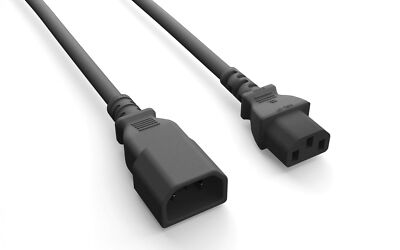 RiteAV Heavy-Duty Power Cord, C13/C14, 14AWG,  SJT, 15A, 250V, Black, 7FT