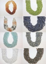 Genuine Gemstone Beads - Faceted Flat Oval - Two 2 Strands of 14 to 15" Long